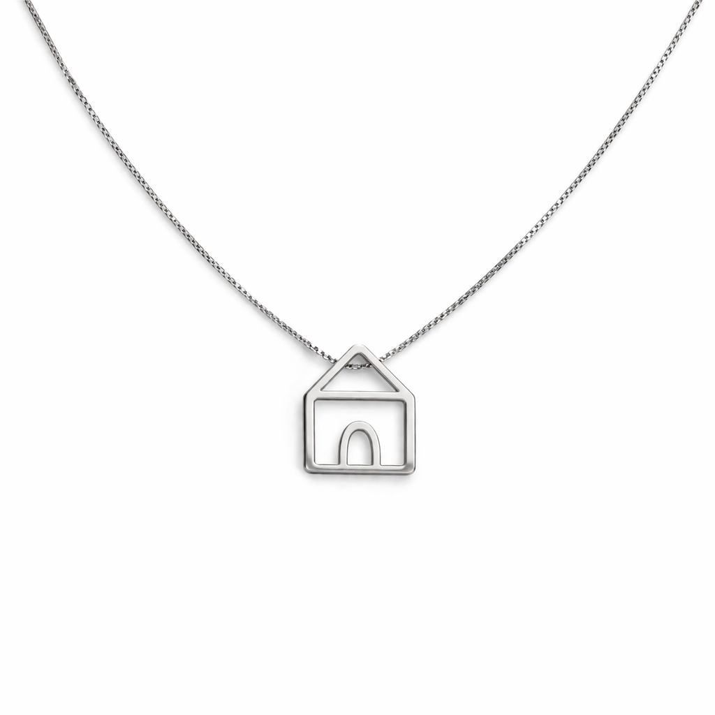 Sweet Home - Collana in argento 925 con ciondolo casa
