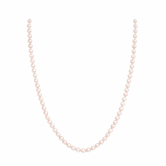 Collana con perle di fiume modello cipolla rosa cipria - medie