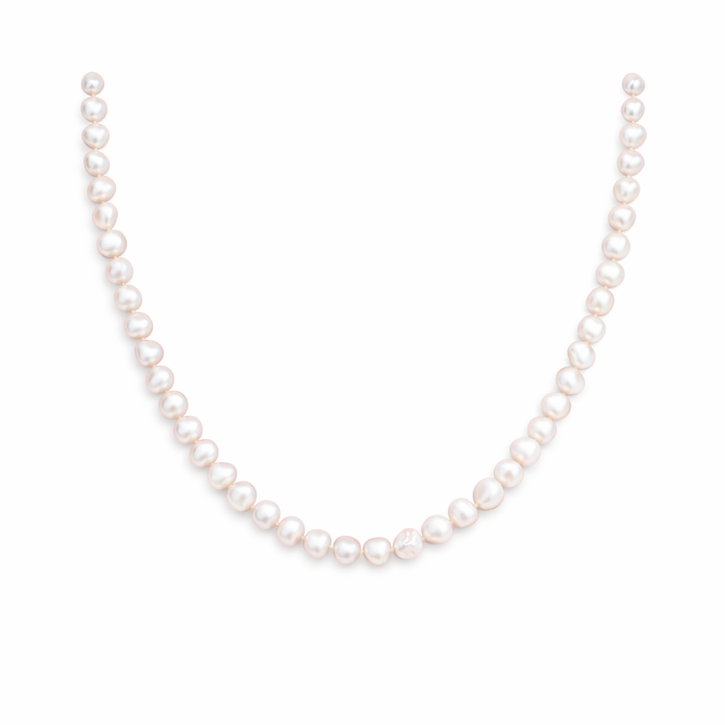 Collana con perle di fiume irregolari - alta qualità - medie
