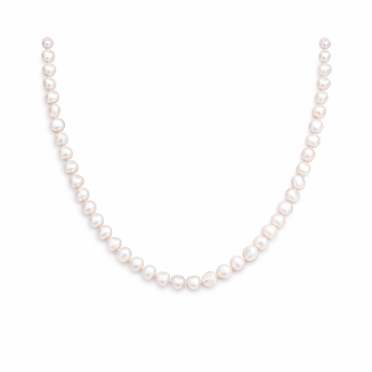 Collana con perle di fiume irregolari - alta qualità - medie