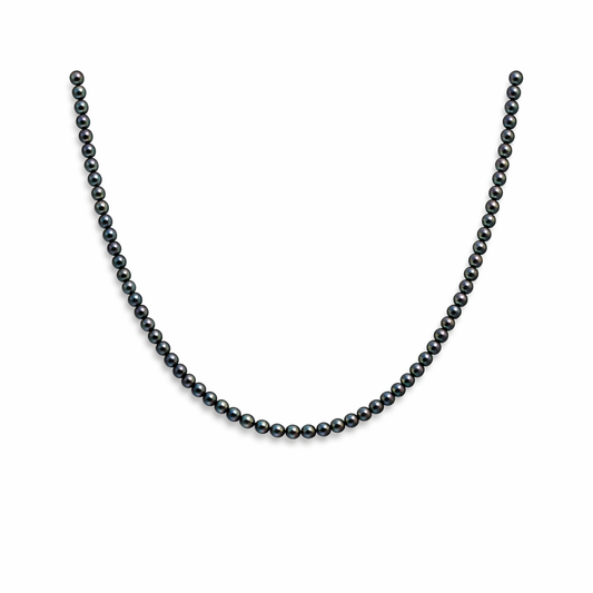 Collana con perle di fiume modello cipolla nere - mini