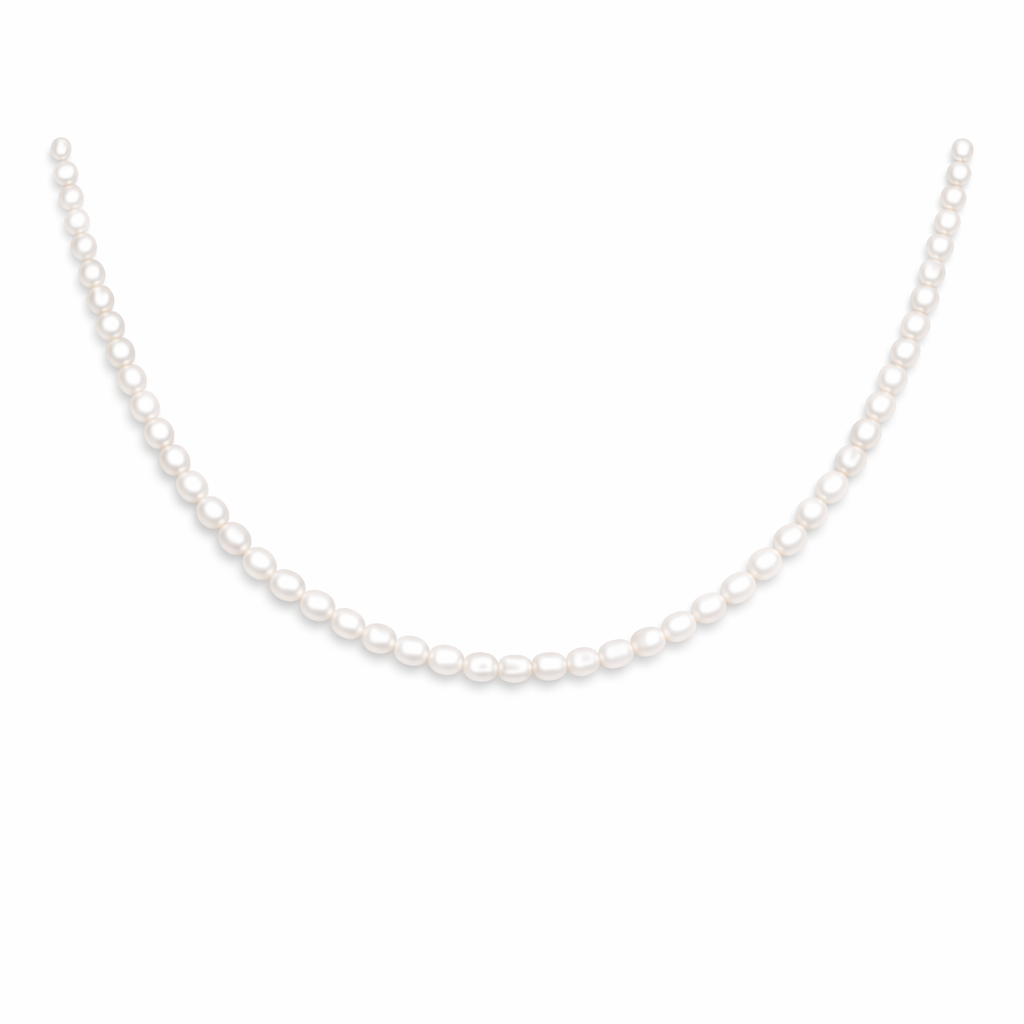 Collana con perle di fiume modello riso - piccole - regolari