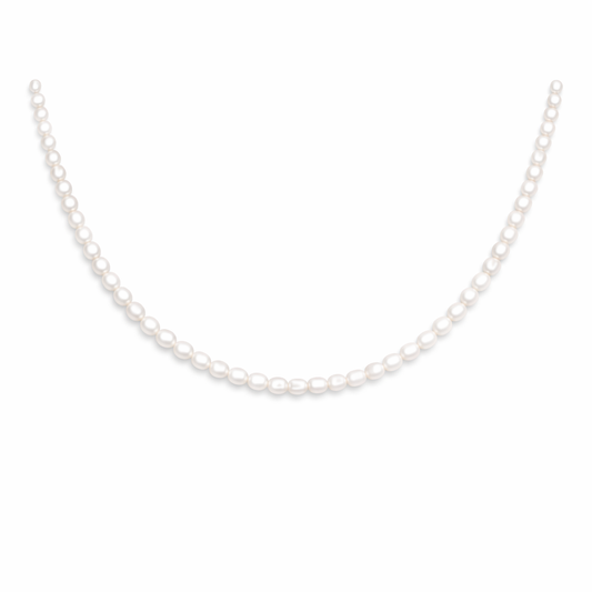 Collana con perle di fiume modello riso - piccole - regolari