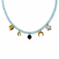 Collana multicharm in acquamarina con ciondoli e lapis