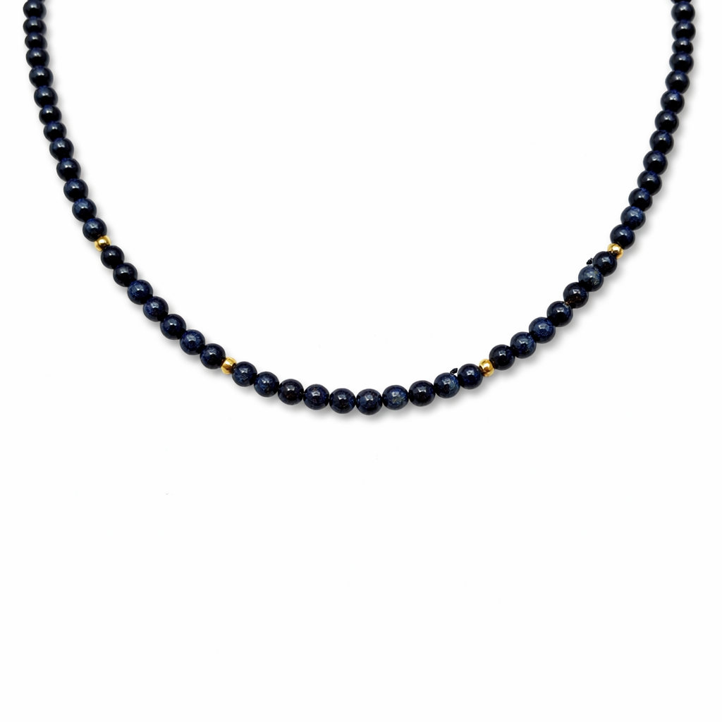 Girocollo con pietre dure e pepite in argento 925