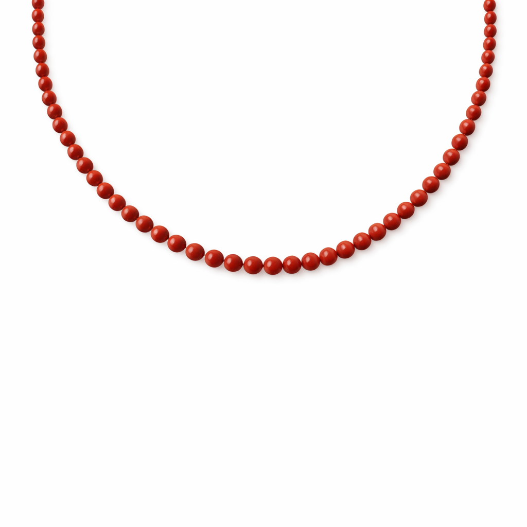 Collana in pasta di corallo rosso