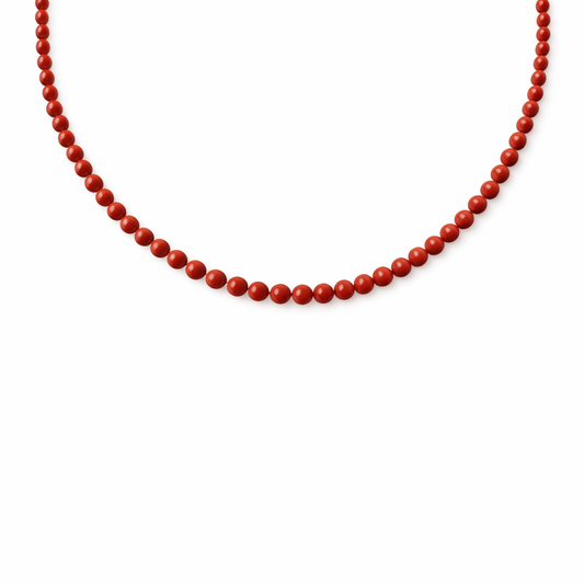 Collana in pasta di corallo rosso