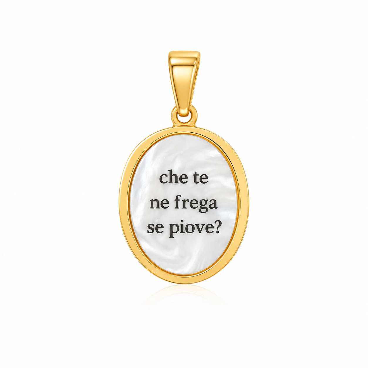 Che te ne frega se piove - charm in acciaio