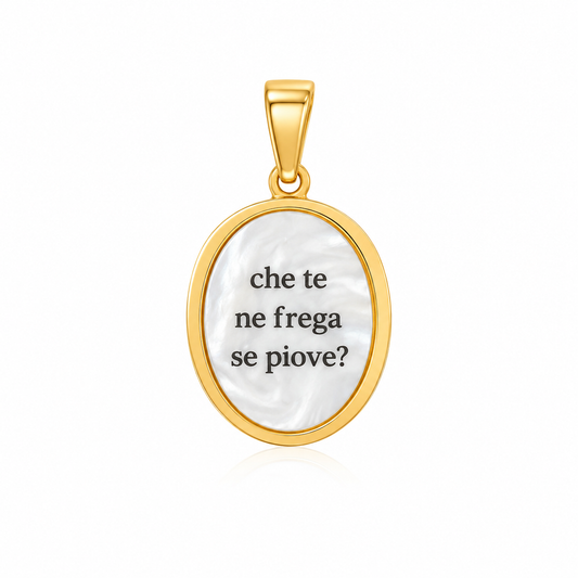 Che te ne frega se piove - charm in acciaio