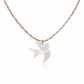 Collana con cordino in cotone e colomba in madreperla