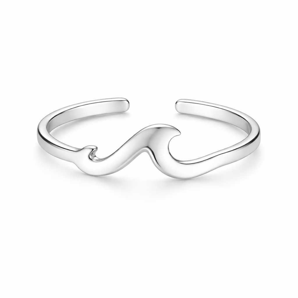 Anello onda in argento 925