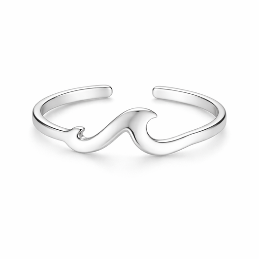 Anello onda in argento 925