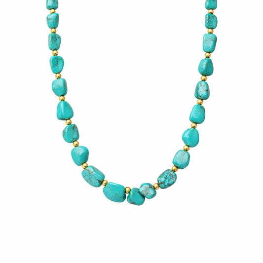 Collana con sassolini in pasta di turchese