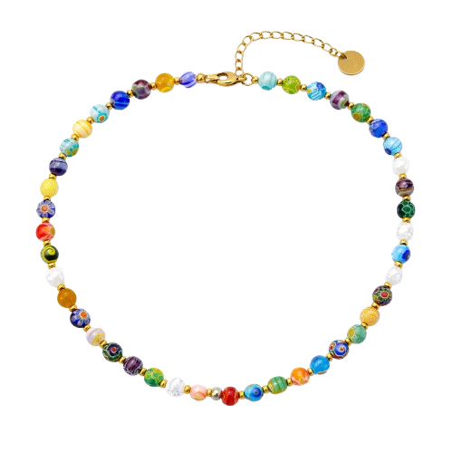 Collana con perline in vetro di Murano
