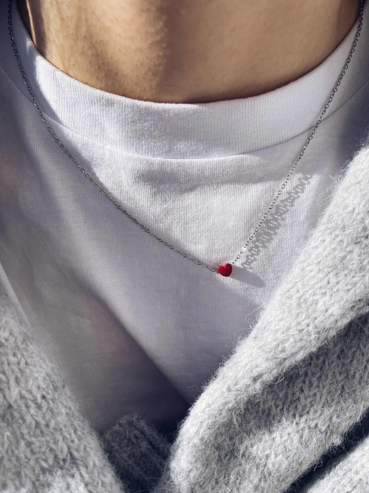 Batticuore - Collana in acciaio con mini cuore smaltato - Dettagli di Moda