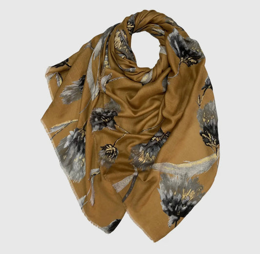 Sciarpa in misto cotone con stampa floreale - Dettagli di Moda