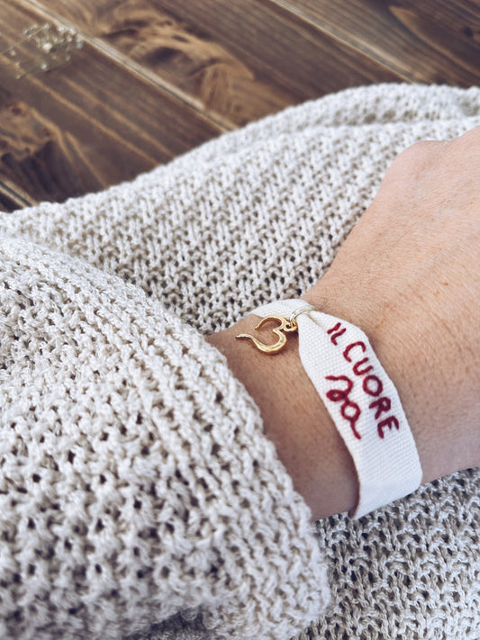Il cuore sa - Bracciale in fettuccina di cotone - Dettagli di Moda
