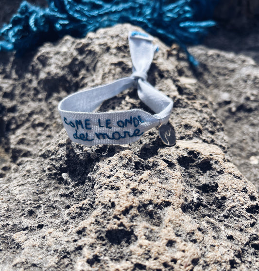 Come le onde del mare - Bracciale in fettuccina di cotone