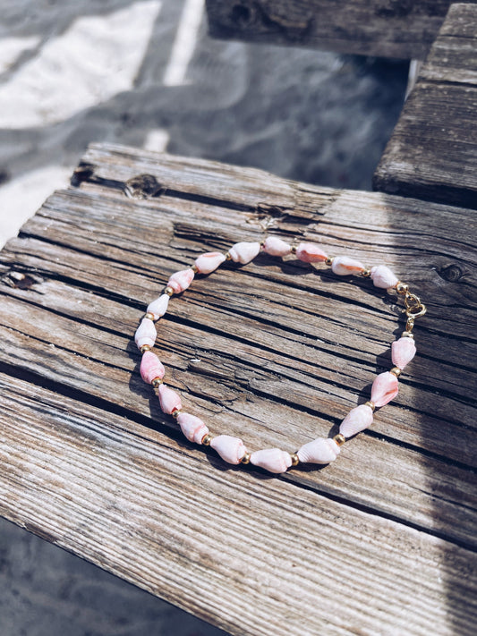 Cavigliera conchiglie rosa