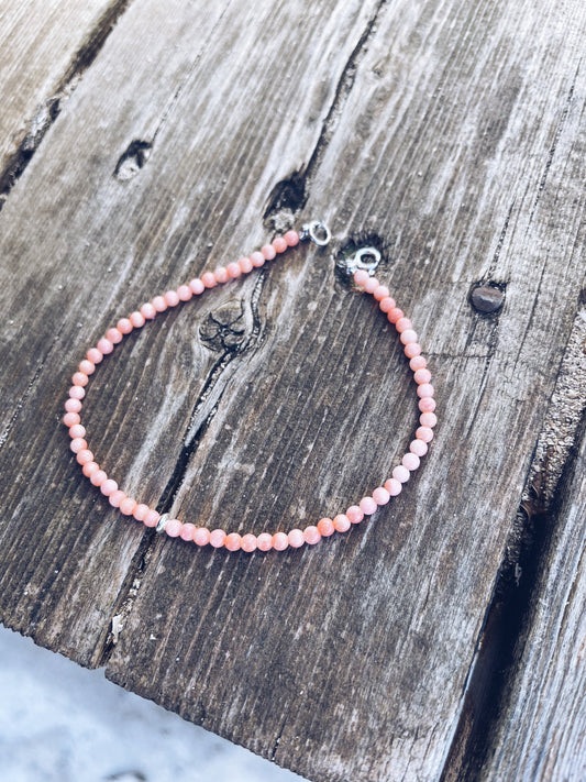 Cavigliera in corallo rosa