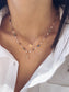 Collana rosario a doppio filo in argento 925 rosato con cuore e iniziale