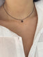 Collana in argento 925 smaltato e quadrifoglio con zirconi